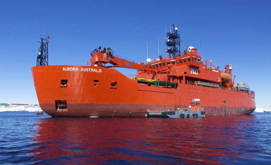 Wissenschaftler auf dem australischen Eisbrecher Aurora Australis sammeln Krill für Klimaforschung aus dem Südpolarmeer. (Foto: Tony Fleming)