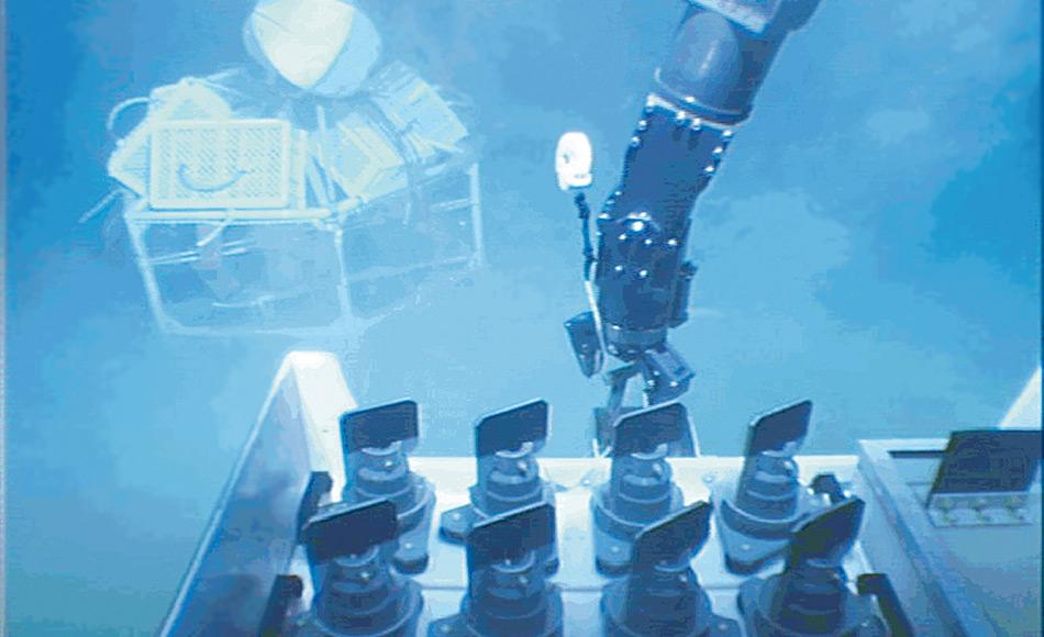 Der Tiefseeroboter Victor 6000 bei der Arbeit an einer HAUSGARTEN-Station in 2400 Metern Wassertiefe. Foto: AWI, Thomas Soltwedel