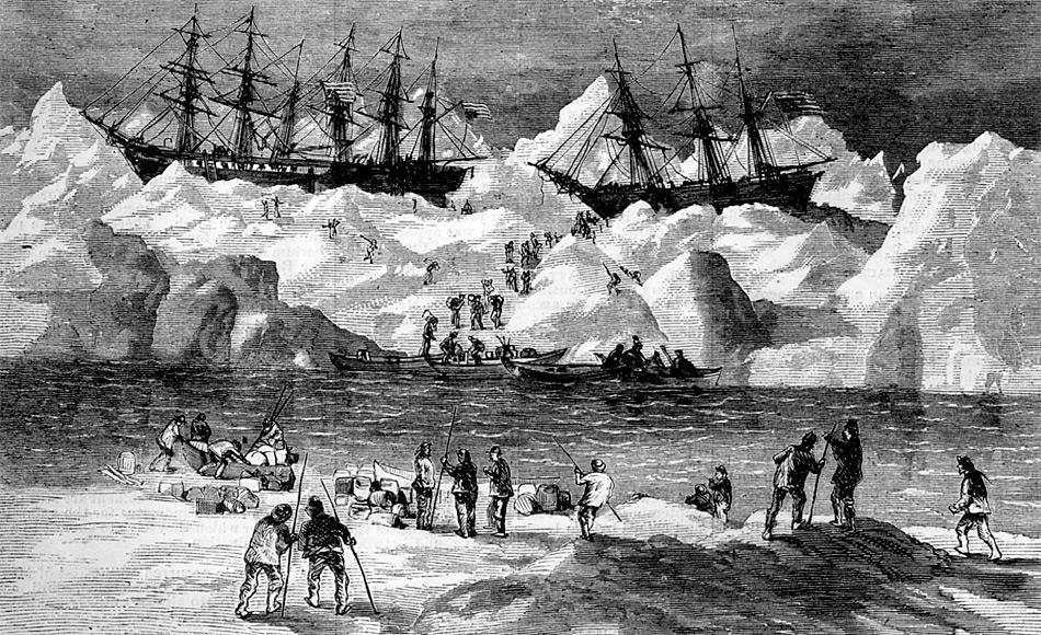 Das Bild aus der Zeitschrift Harperâs Weekly von 1871 zeigt, wie die Seeleute die Schiffe George, Gayhead und Concordia verlassen. Bild: Mit freundlicher Genehmigung der Robert Schwemmer Maritime Library